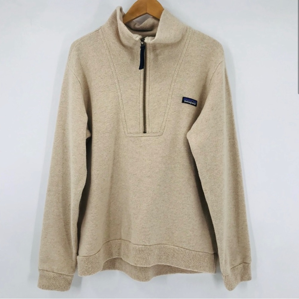 Patagonia Men's Woolie Fleece Pullover Cream Oatmeal Size Medium